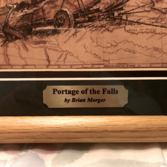 Vintage Lewis & Clark Portage of the Falls by Brian Morger - 15.25x9.25 - Picture 2 of 5